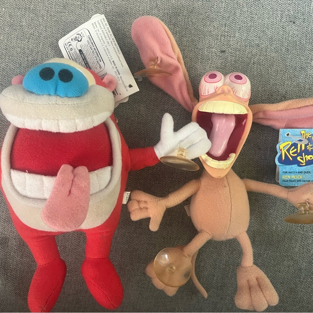 Vintage Mattel Red and Pink Plush Toy Duo